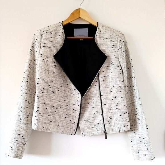 Classiques Entier Jackets & Blazers - SOLD - Tweed Jacket, asymmetrical motorcycle style, classiques entier (size XS)
